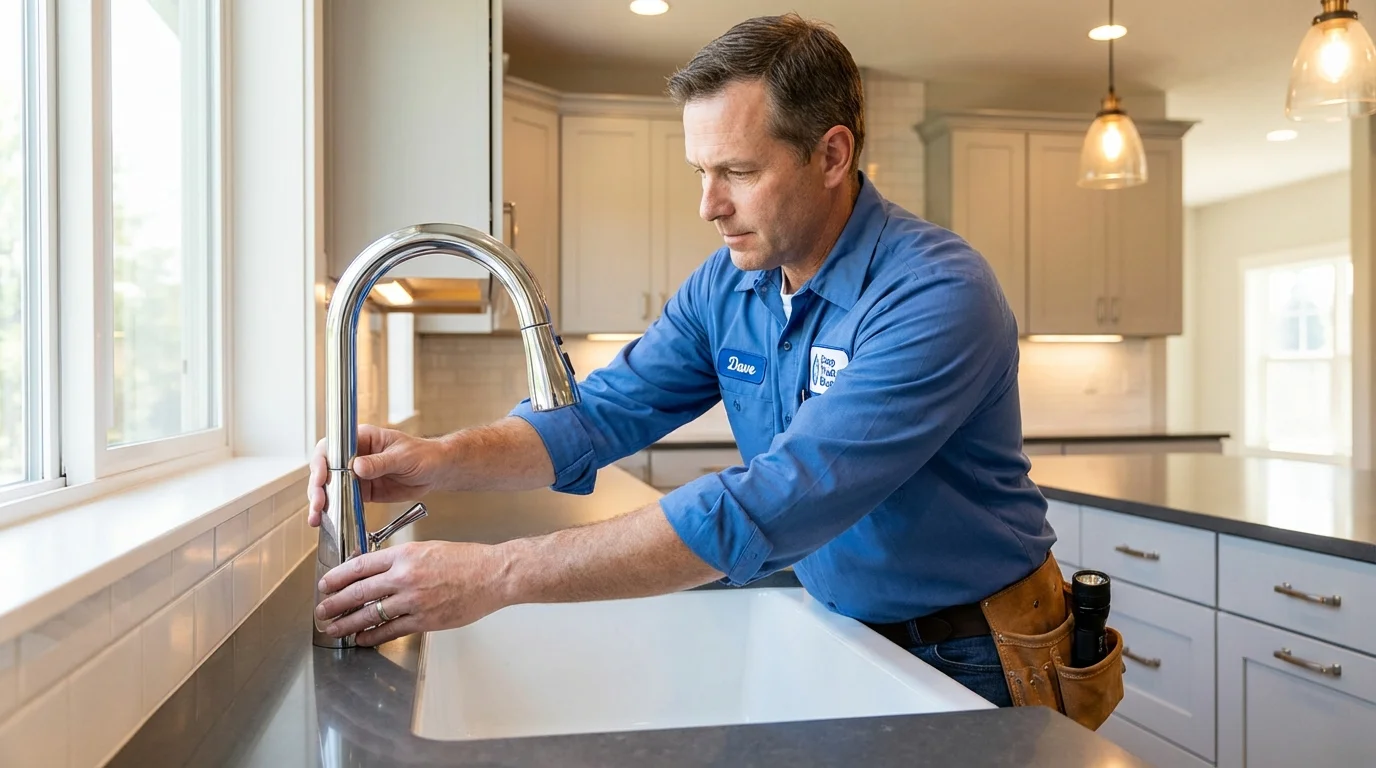 Kitchen faucet installation by Johns Plumbing LLC in Bonsall