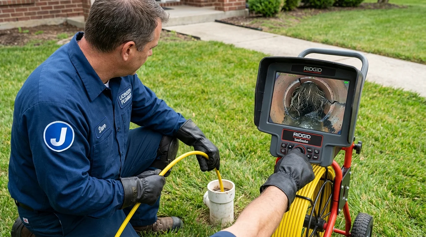Sewer camera inspection being performed by Johns Plumbing LLC in Bonsall