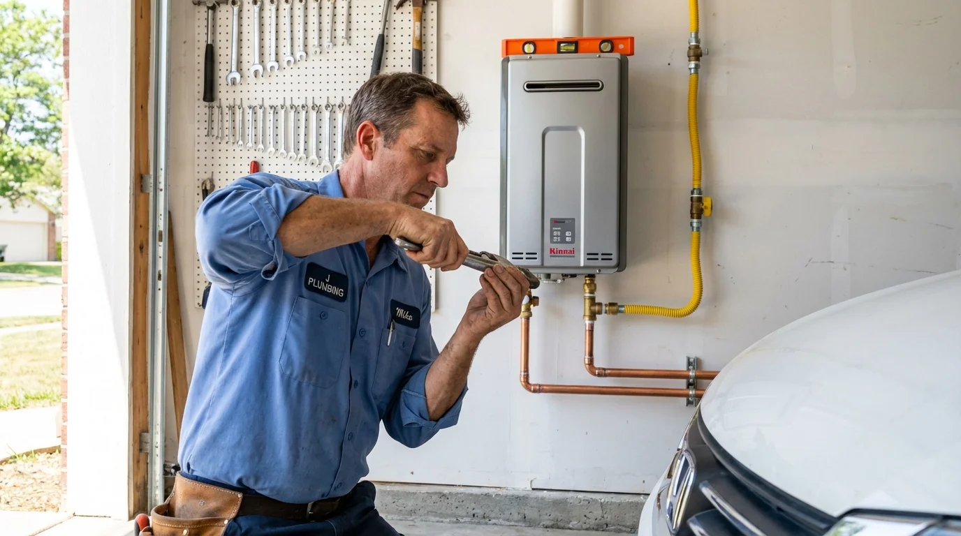 Tankless water heater installation by a Johns Plumbing LLC plumber in Bonsall